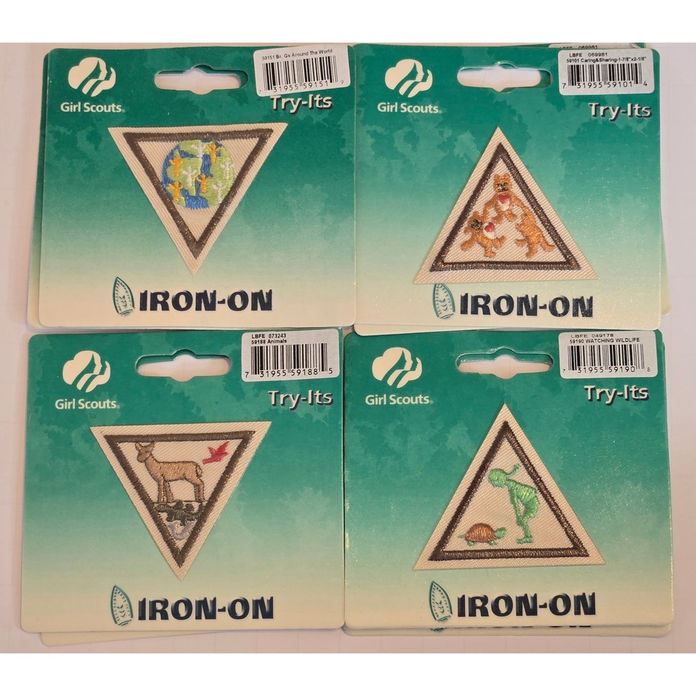 Lot of 14 Girl Scouts Brownie Try-Its Iron-On Patches New NIP Vintage Badges